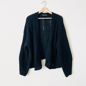 Nakedcashmere SMALL Mila 100% cashmere black chunky knit oversized cardigan